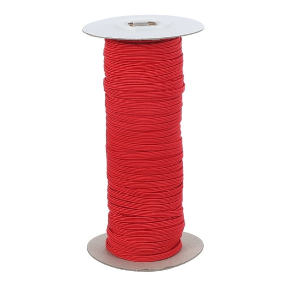 Uxcell Elastic Band, Polyester Flat Elastic Cord Stretch Strap for Sewing and DIY Projects Red 1/8 inch x 50 Yards