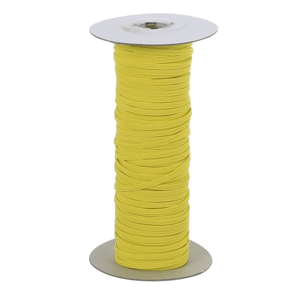 Uxcell Elastic Band, Polyester Flat Elastic Cord Stretch Strap for Sewing and DIY Projects Yellow 1/8 inch x 50 Yards