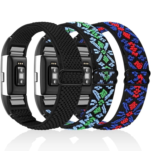 Elastic Bands Compatible with Charge 2 Band, Solo Loop Stretchy Nylon Wriststrap for Charge 2 Women Men