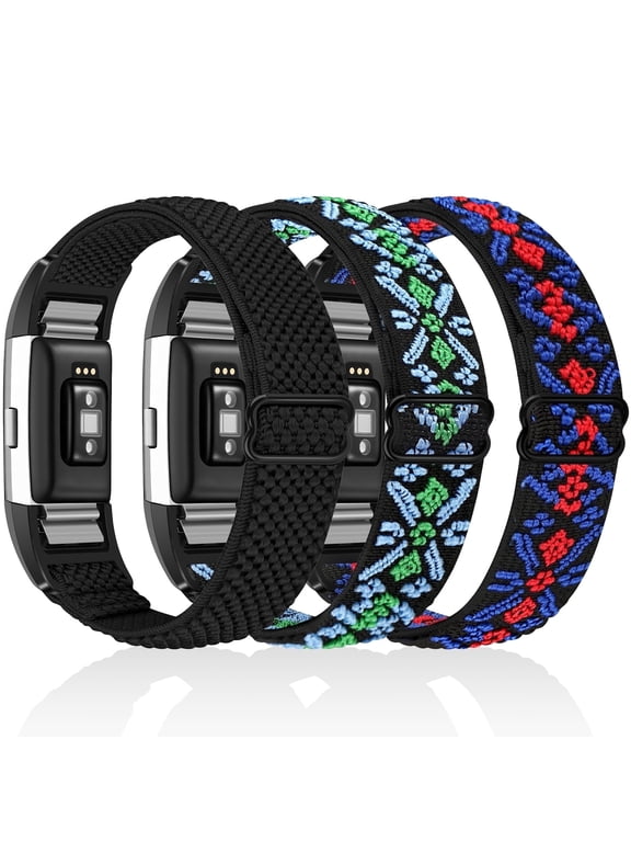 Elastic Bands Compatible with Charge 2 Band, Solo Loop Stretchy Nylon Wriststrap for Charge 2 Women Men
