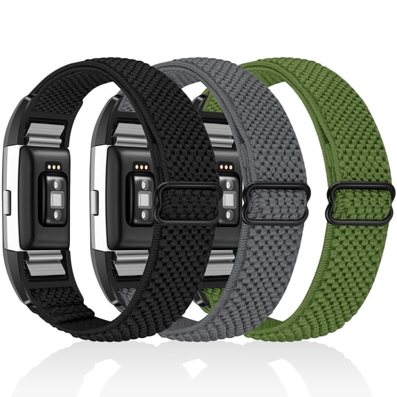 Elastic Bands Compatible with Charge 2 Band, Solo Loop Stretchy Nylon Wriststrap for Charge 2 Women Men