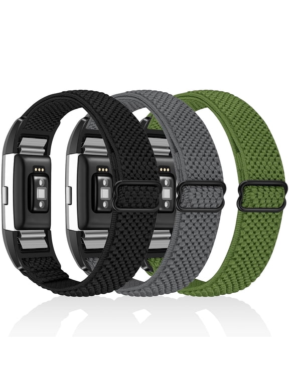 Elastic Bands Compatible with Charge 2 Band, Solo Loop Stretchy Nylon Wriststrap for Charge 2 Women Men