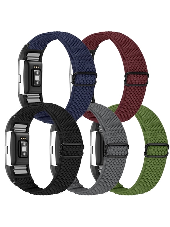 Elastic Bands Compatible with Fitbit Charge 2 Band, Solo Loop Stretchy Nylon Wriststrap for Charge 2 Women Men