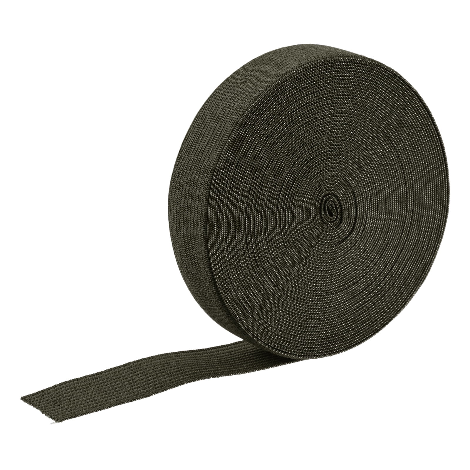 MECCANIXITY 1-Inch Wide Elastic Band Spool - 10 Yards Dark Army Green High-Stretch Knit Elastic For Sewing & Crafts