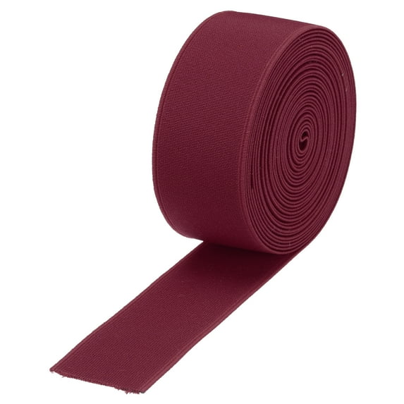 Elastic Bands for Sewing 1.6"(4cm) 5 Yard Burgundy Red Knit Elastic Spool for Wigs, Waistband, Pants