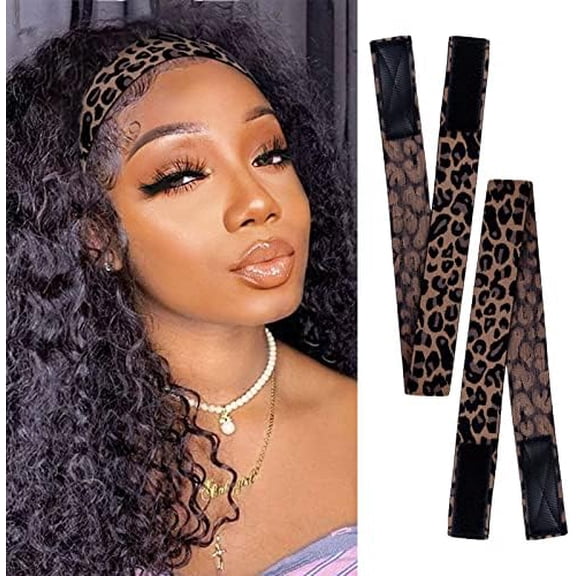 Elastic Bands for Wig Edges - Adjustable Leopard Print Wrap for Laying and Melting Lace Frontal Edges, Comfortable Fit
