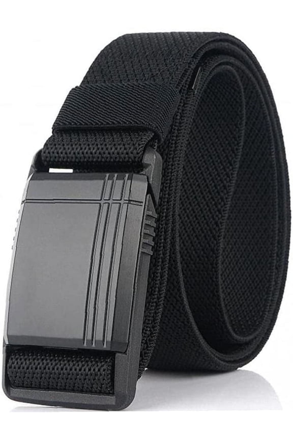 Elastic Belt for Men Slide Metal Magnetic Buckle Adjustable Male Trousers Military Combat Belt