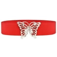 thumbnail image 1 of Elastic Belts for Women, Audhol Womens Wide Elasticwaist Belt Dress Waist Sweater Coat Elastic Elastic Wide Waist Seal Flowers Buckle Belt Wide Elastic Belts for Women Red One Size, 1 of 1