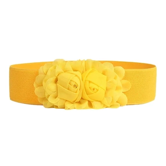 Elastic Belts for Women Silver Buckle Fashion Belts for Women Dresses Plus Size Stretch Belts for Women Fashion Women Wide Belts for Dresses Fashion Red Belts for Women Trendy,Yellow