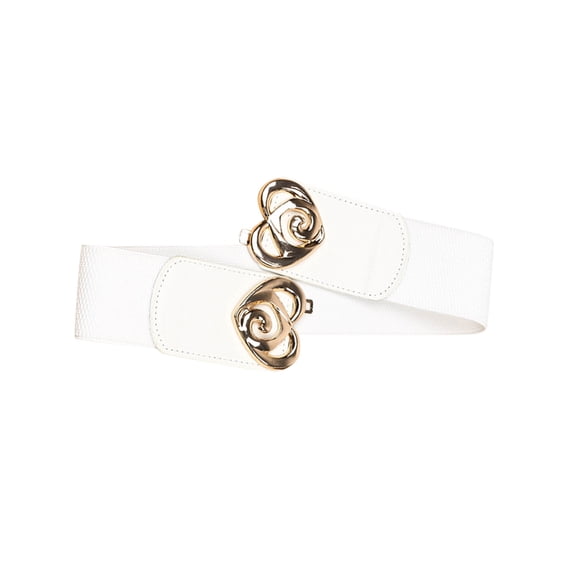 Elastic Belts for Women Silver Buckle Fashion Belts for Women Wide Stretchy Belts for Women Wide Belts for Women Fashion Elastic Belt for Dresses Wide Belts for Women,White