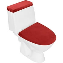 Elastic Bottom Cover Set,Red Toilet Tank Lid Cover,Polyester Fibre Toilet Lid Cover,Replacement Toilet Cover for Bathroom Decor Accessories (Red)