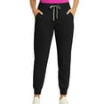 thumbnail image 1 of Elastic Bottom Joggings Womens Scrub Pants Skinny Leg Cuffed Stylish Comfortable Scrubs Jogger Black M 26", 1 of 5