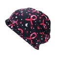 thumbnail image 1 of Elastic Breast Cancers Awareness Brimless Hat for Breast Cancers Soft MultiUse Fashion Bandanas Caps with Ribbon Print, 1 of 9
