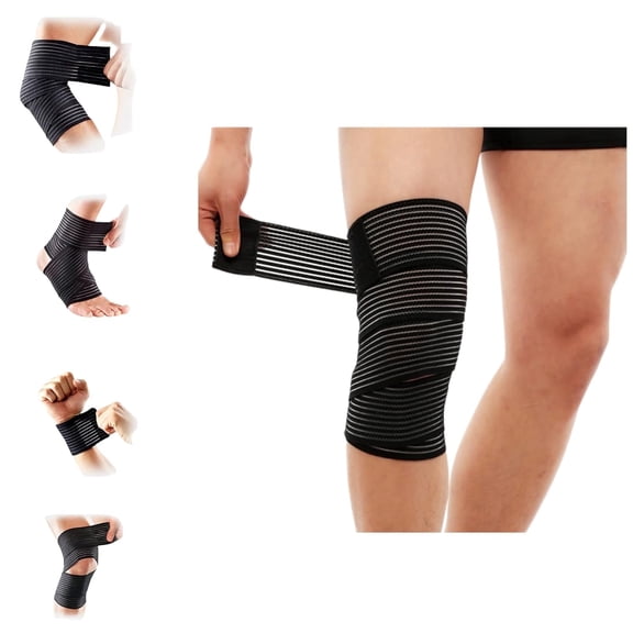 Elastic Breathable Wrap Ankle,3x70 inch Elastic Knee Wrap Compression Bandage Brace Support for Legs, Squat, Basketball, Running, Tennis,Black, 1 Pack