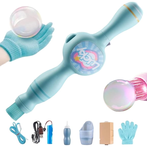 Elastic Bubble Fog Wand with Accessories Set,2025 New Lightweight Magic Interactive Fog Smoke Bubble Machine with Music & Light for Party, Weddings, Outdoor Events (Blue, 1PCS)