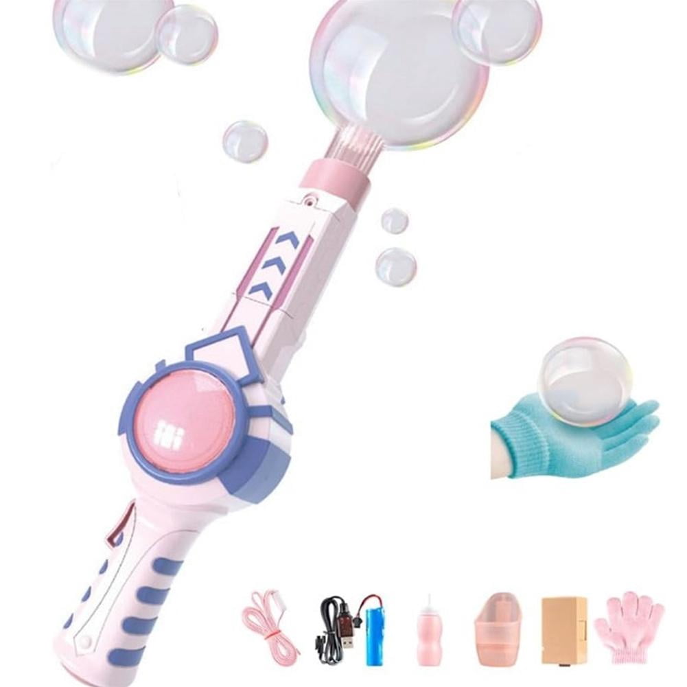 Elastic Bubble Fog Wand,Bubble Makers Machine Elastic Bubble Fog,Colorful Bubble Makers,Interactive Bubble Wands Toys,Rechargeable Bubble Wand with Lights for Party,Summer Outdoor Games