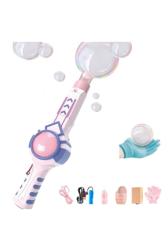 Elastic Bubble Fog Wand,Bubble Makers Machine Elastic Bubble Fog,Colorful Bubble Makers,Interactive Bubble Wands Toys,Rechargeable Bubble Wand with Lights for Party,Summer Outdoor Games