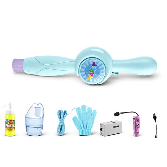 Elastic Bubble Fog Wand for Kids Smoke Bubbles Machine with Party Colorful Lights, Bubbles Blower Gifts for Parent-Child Interaction(Blue)