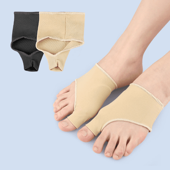 Elastic Bunion Relief Foot Sleeves, Split Toe Design, Shock Absorbing SEBS Cushion Pad, 1 Pair
