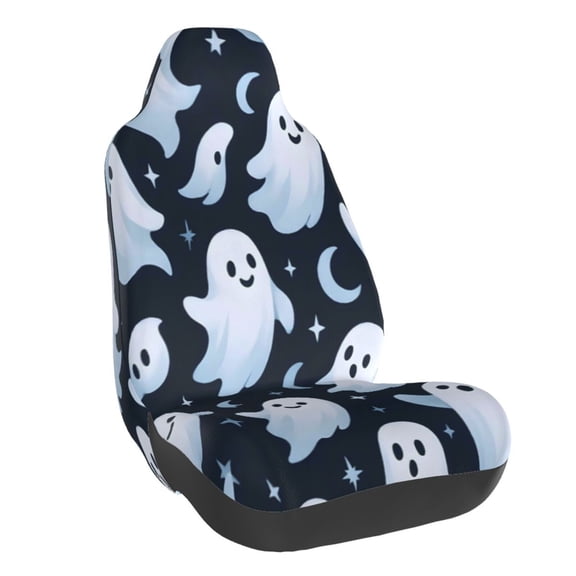 Elastic Car Chair Cover Universal Fit For Car Suv Truck Van Washable Seat Protector With Foam Filler Anti-Slip Spooky Ghost Halloween Pattern