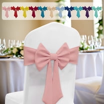 Elastic Chair Back Bow, Decorative Ties-Free Cover, Polyester Fabric, Easy Installation for Banquet and Home Events