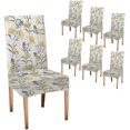 thumbnail image 1 of Elastic Chair Cover Slipcover Set of 6 Yellow Flower Background Pattern Chair Covers Dining Room Chair Seat Covers for Kitchen Dining Room, 1 of 5