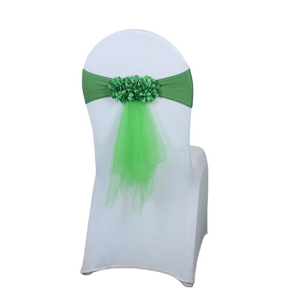 Elastic Chair Sashes Cover Belt Flower Knot Bow For Hotel Wedding Celebration Events Birthday Party Engagement Home Decorations