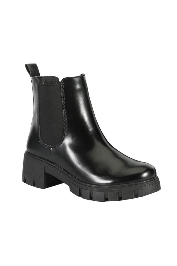 Elastic Chelsea Ankle Boots for Women Fashion Lug Sole Chunky Heels Comfortable Platform Ankle Booties