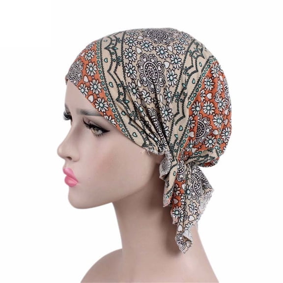 Elastic Chemo Headwear Hat For Women Soft Stretchy Cotton Turban Hat HeadScarf For Patients Daily Wear