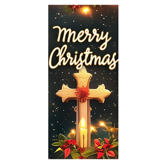 Elastic Christmas Door Cover - Stretchable Festival Magic Holiday Decor for Standard Front Doors, Indoor & Outdoor Use for Christmas and New Year Celebrations