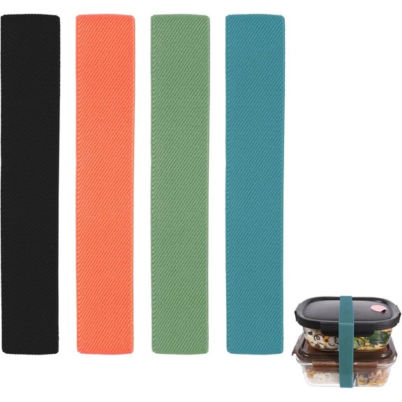 Elastic Cinch Straps, 4PCS Bento Box Elastic Belt Lunch Box Fixing Band Replacement Bands for Office Classroom Picnic Camping Outdoors Meals Meal Plan Containers