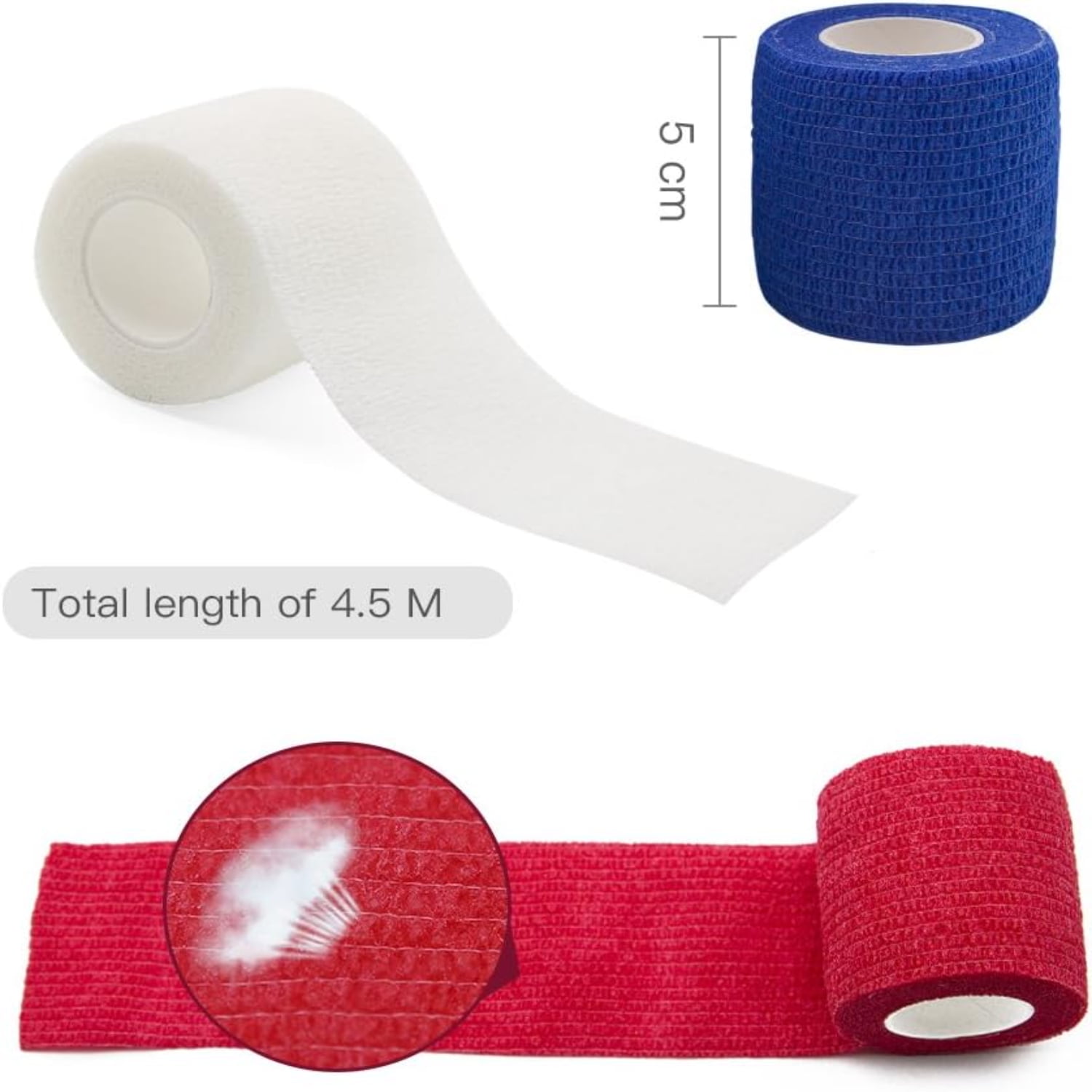 Elastic Cohesive Bandages Set 8PCS Self Adhering Athletic Wrap Ideal