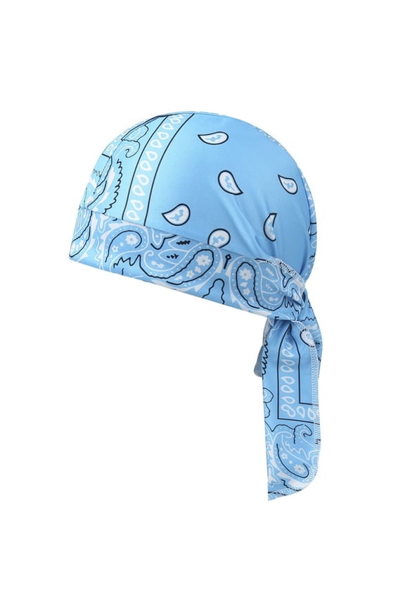 Elastic Cooling Headscarf, Cooling Bandana Cap for Men Women, Breathable Paisley Headband for Running Cycling Motorcycle (Royal Blue)