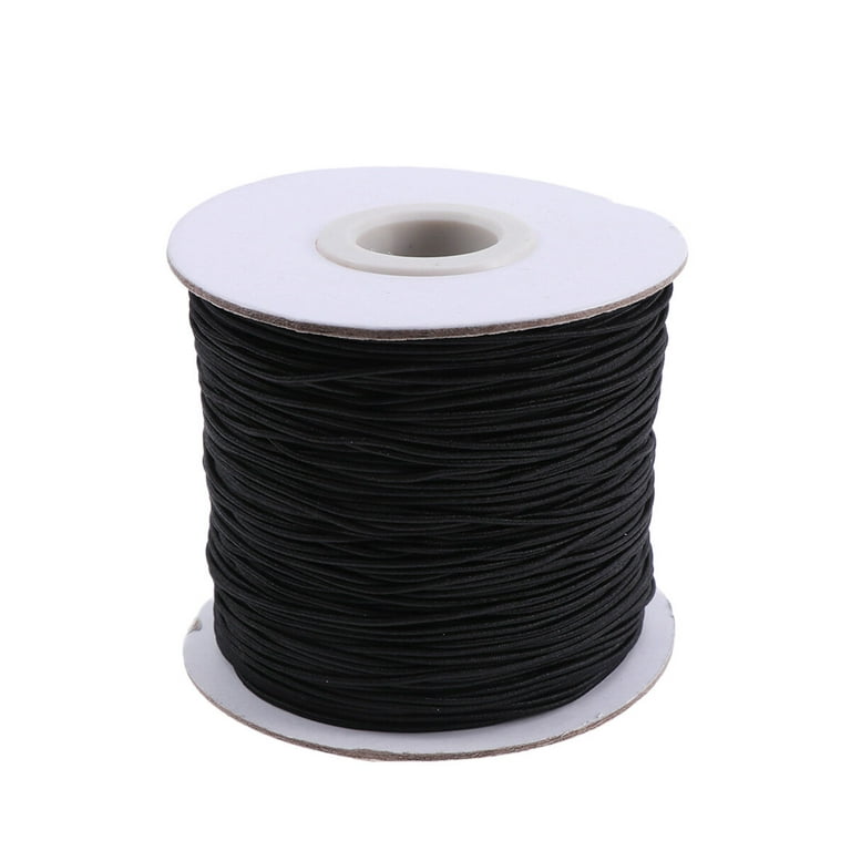 Elastic Cord Beading Threads Stretch String Fabric Crafting Cords for Bracelet Jewelry Making 1mm 100 Meter (Black), Adult Unisex, Size: 7x6.5x6.5cm