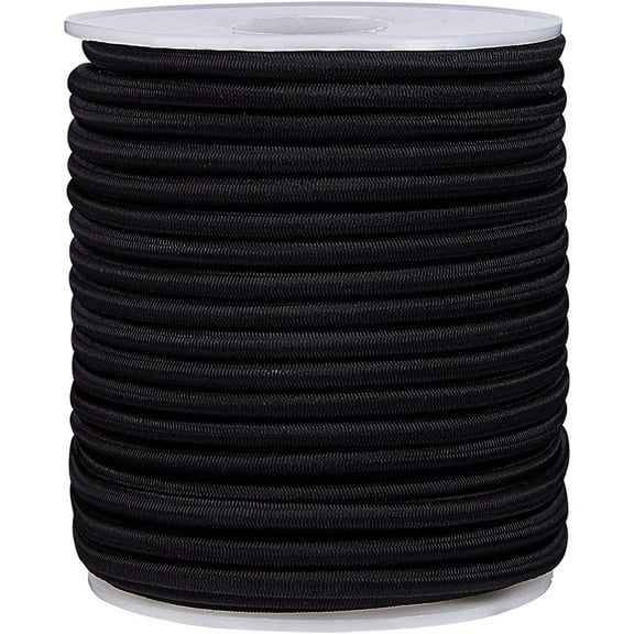 Elastic Cord Black 4mm about 20m/roll