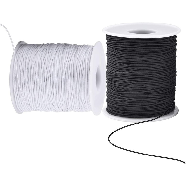 Elastic Cord for Bracelets, 2 Rolls 1 mm 330 Feet Elastic Bracelet String,  Elastic Cord Thread Beading Threads for Jewelry Making, Necklaces, Beading  (Black+White) 