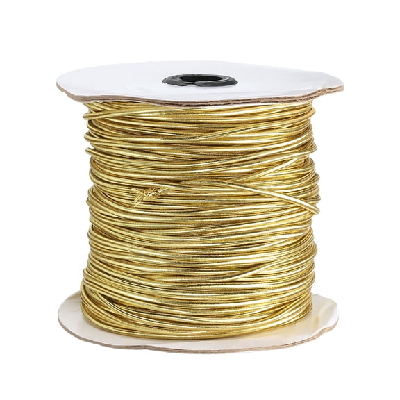 Elastic Cord Heavy Stretch String Rope 2.5mm 109 Yards for Sewing Hook Straps Camping Tie Down Strap Gold