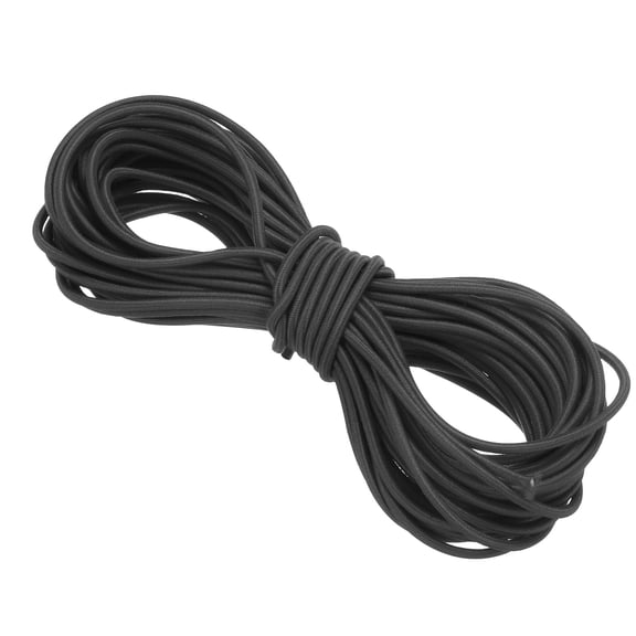 Uxcell Elastic Cord Heavy Stretch String Rope for Crafting DIY Sewing Hook Straps Camping Tie Down Strap Black 2.5mm x 10m