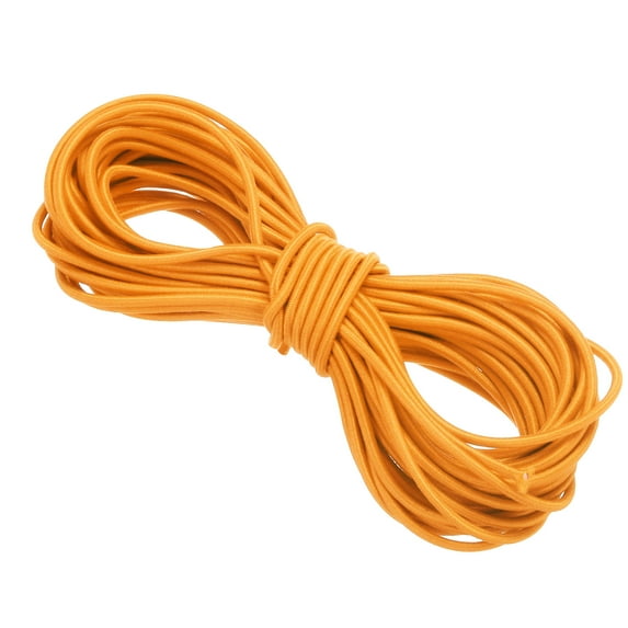 Uxcell Elastic Cord Heavy Stretch String Rope for Crafting DIY Sewing Hook Straps Camping Tie Down Strap Light Orange 2.5mm x 10m