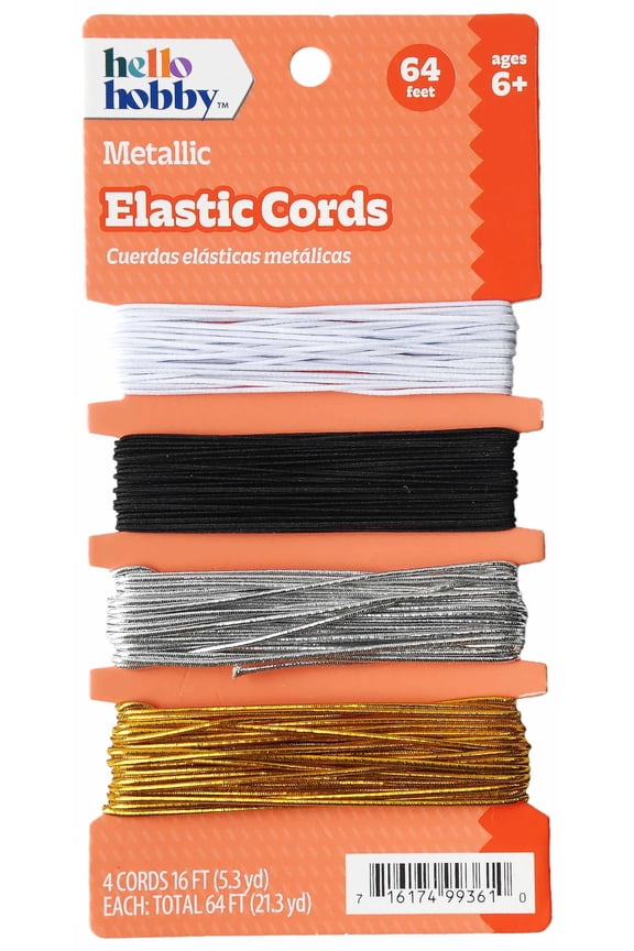 Stretch Cord Neutral/Metallic 1mm 64ft