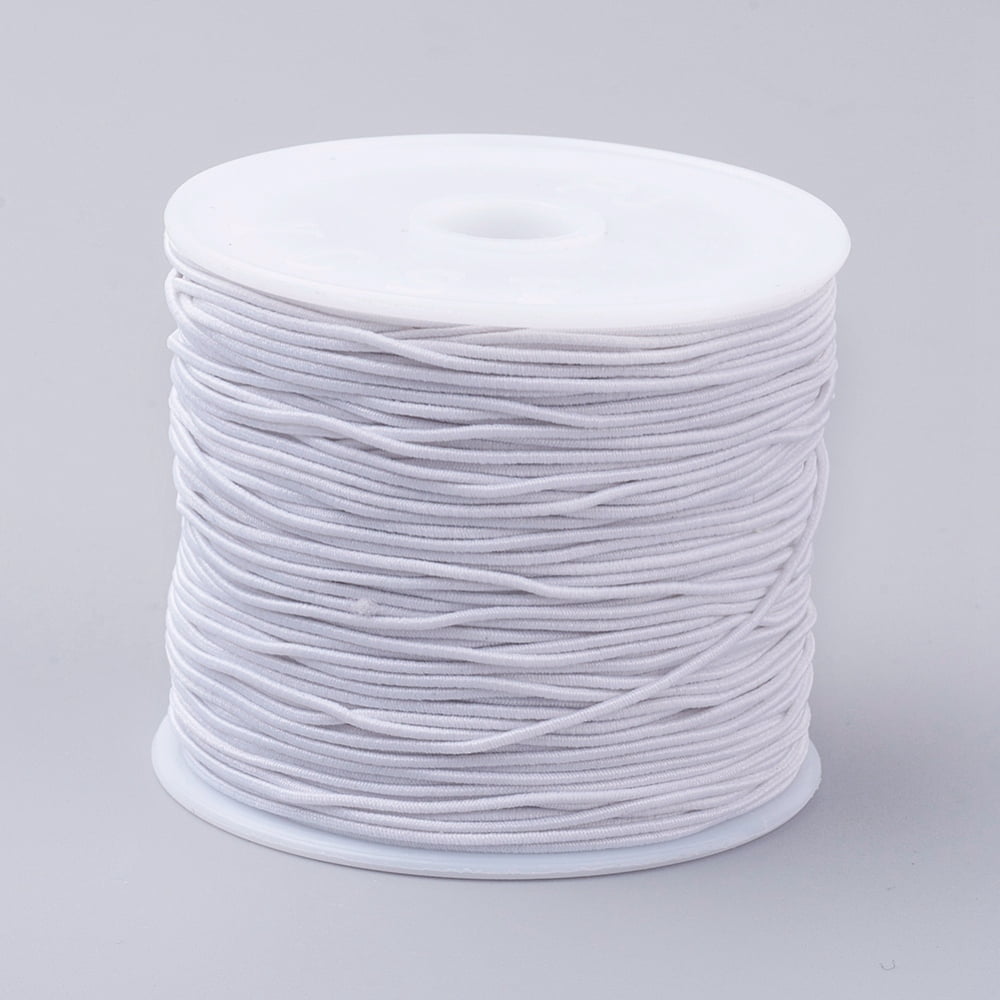 Elastic Cords Stretchy String for Bracelets Necklaces Jewelry Making White 1mm about 19.68~21.87 yards(18~20m)/roll DIY