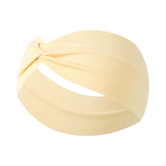 Elastic Cotton Headband for Running Yoga Fitness Sweat Absorption, Unisex Sports Hairband with Comfortable Stretch Design for Gym Workout Outdoor Activities Beige