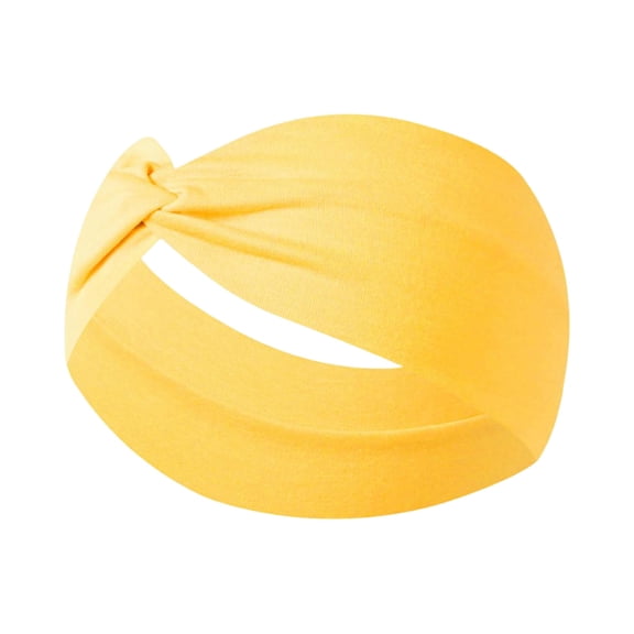 Elastic Cotton Headband for Running Yoga Fitness Sweat Absorption, Unisex Sports Hairband with Comfortable Stretch Design for Gym Workout Outdoor Activities Yellow