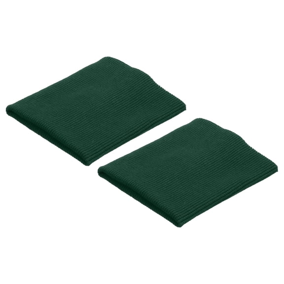 Uxcell Elastic Cuffs Ribbed Trims Cotton Fabric Knit Rib Stretch Tape Cuff Sleeve Waistband for Sewing Dark Green 4" x 3.5"