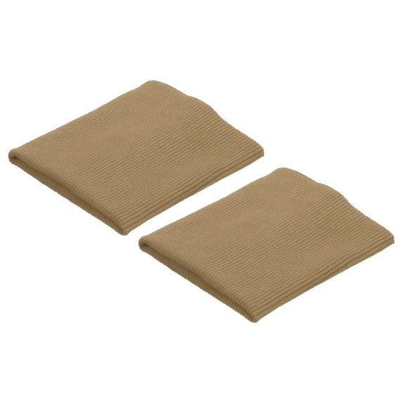 Uxcell Elastic Cuffs Ribbed Trims Cotton Fabric Knit Rib Stretch Tape Cuff Sleeve Waistband for Sewing Khaki 4" x 3.5"