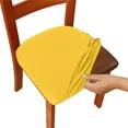 thumbnail image 1 of Elastic Dining Chair Cover, Brushed Solid Seat Slipcover, Soft Stretch Protector for 14-18 Inch Chairs Yellow, 1 of 5