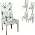 thumbnail image 1 of Elastic Dining Chair Cover Set of 4 Chair Covers for Dining Chairs Green Beach Coastal Pattern Background Slipcover Chairs Covers for Kitchen Living Room Restaurant, 1 of 5