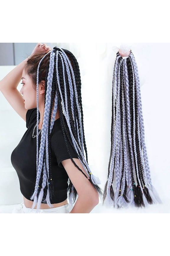 Elastic Dirty Braid Ponytail Extension – Messy Braided Hairpiece with Elastic Band, Volumizing Long Pony Tail, Quick Easy Updo Hairstyle Accessory, 1 Pack