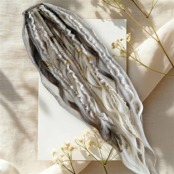 Elastic Dread Ponytail, 22" Hand-Braided Dreadlock Ponytail Extensions for 1-Minute Boho Hair Transformation, Natural Beachy Style for Daily Use, Festivals and Events