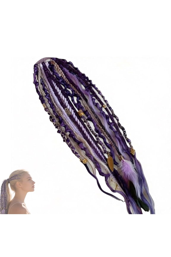 Elastic Dread Ponytail Salty-Soul, 22" Boho Braided Ponytail Extension with Hair Tie,Travel & Casual Styles